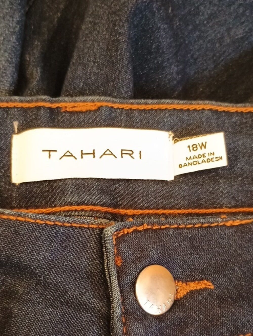 +SZ NWOT Tahari SZ 18W Navy"Natalie" Straight-Leg Jeans - Picture 5 of 9